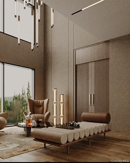 Interior, Pendant Lights, Wood Texture Flooring