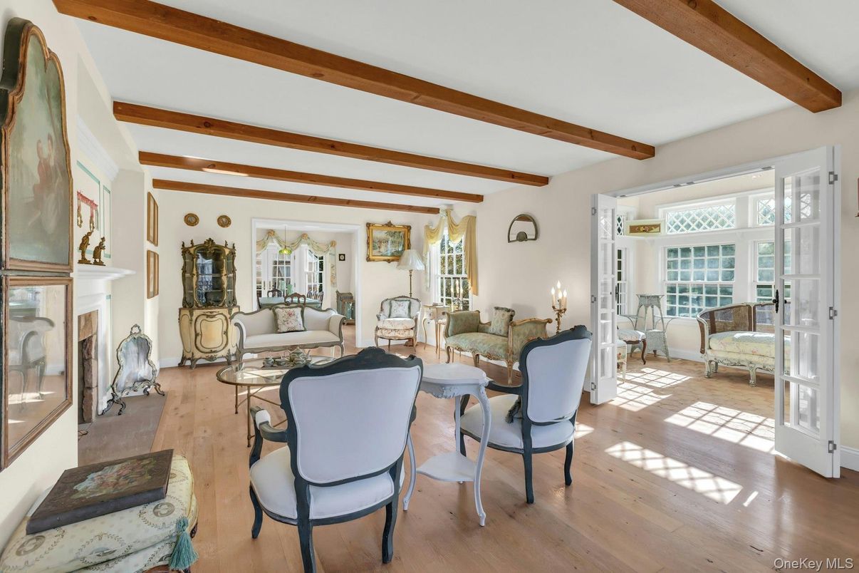 Fireplace, Interior, Living room, Wooden Beams, Wood Texture Flooring