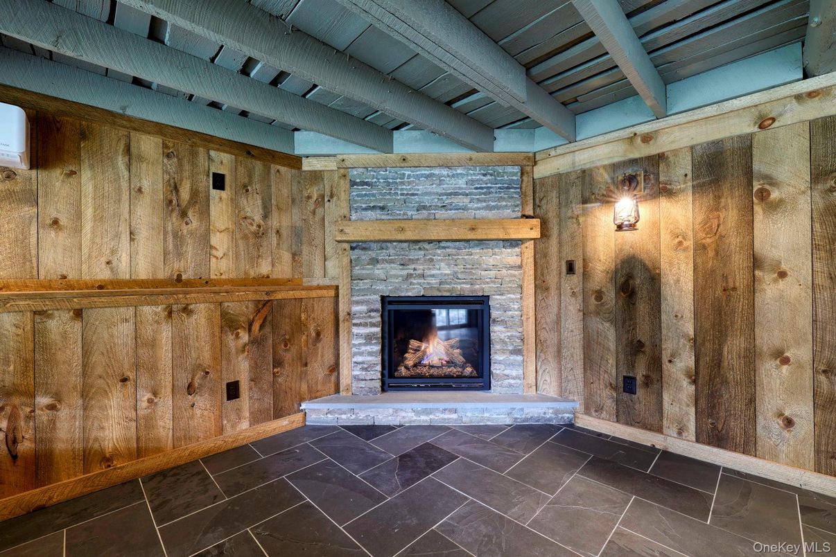 Fireplace, Interior, Wooden Walls