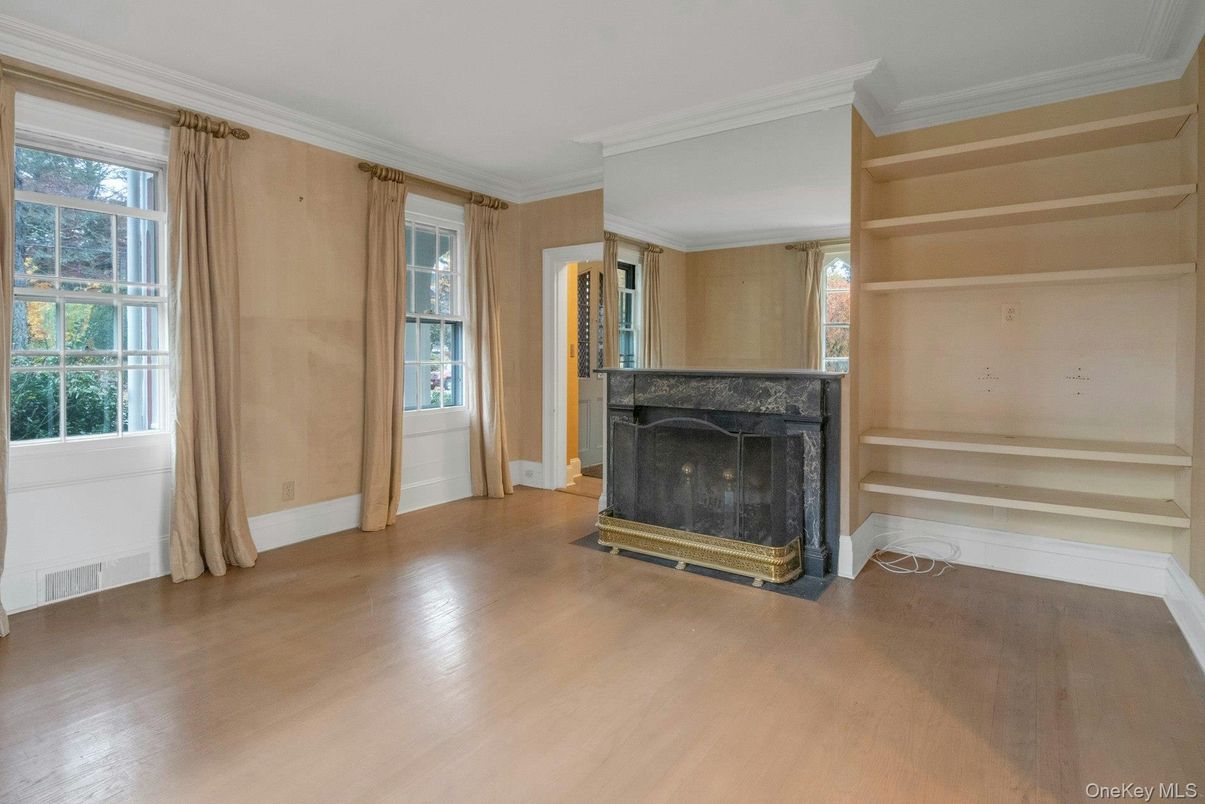 Empty room, Fireplace, Interior, Wood Texture Flooring