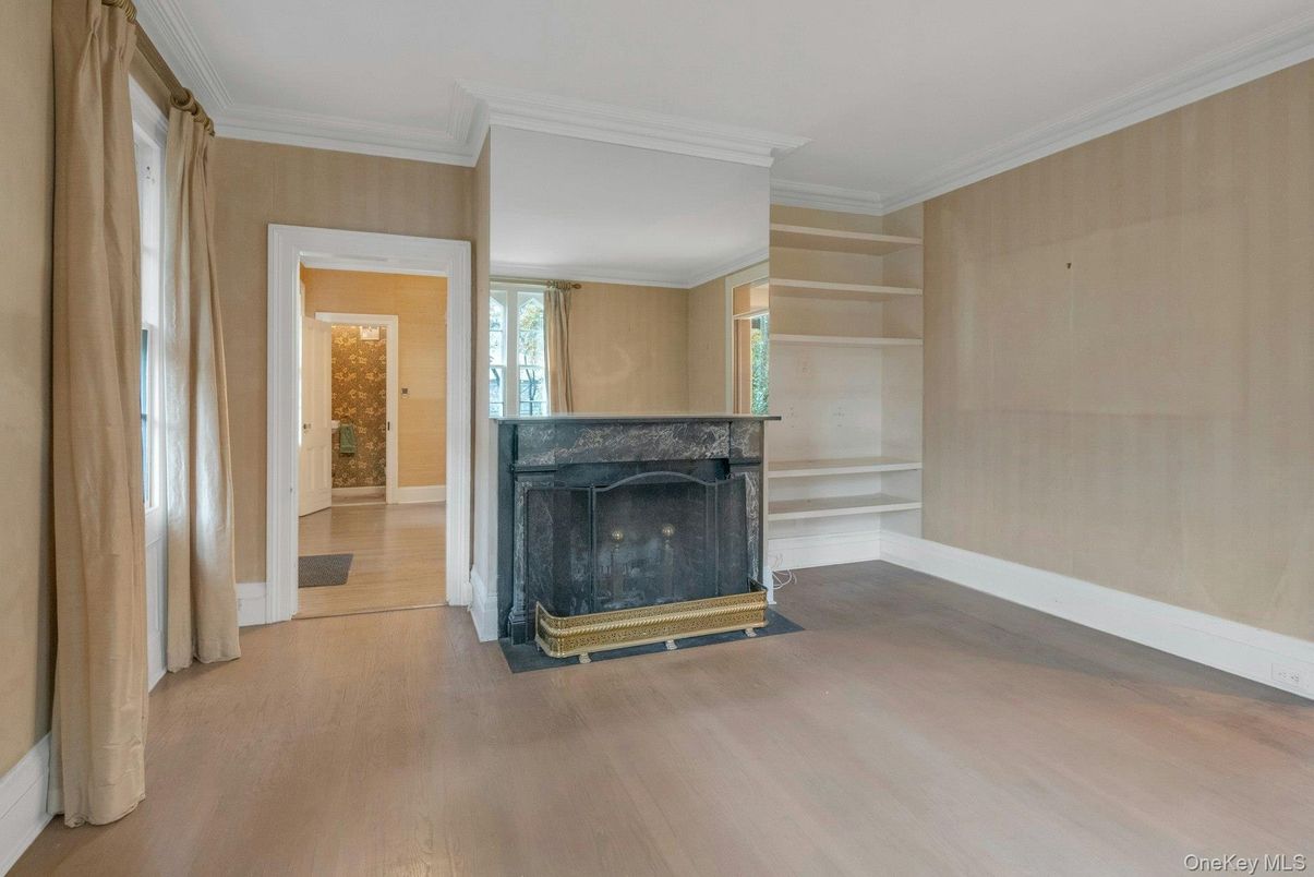 Empty room, Fireplace, Interior, Wood Texture Flooring