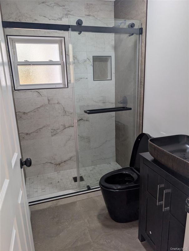 Bathroom, Glass Shower, Interior, Marble Walls
