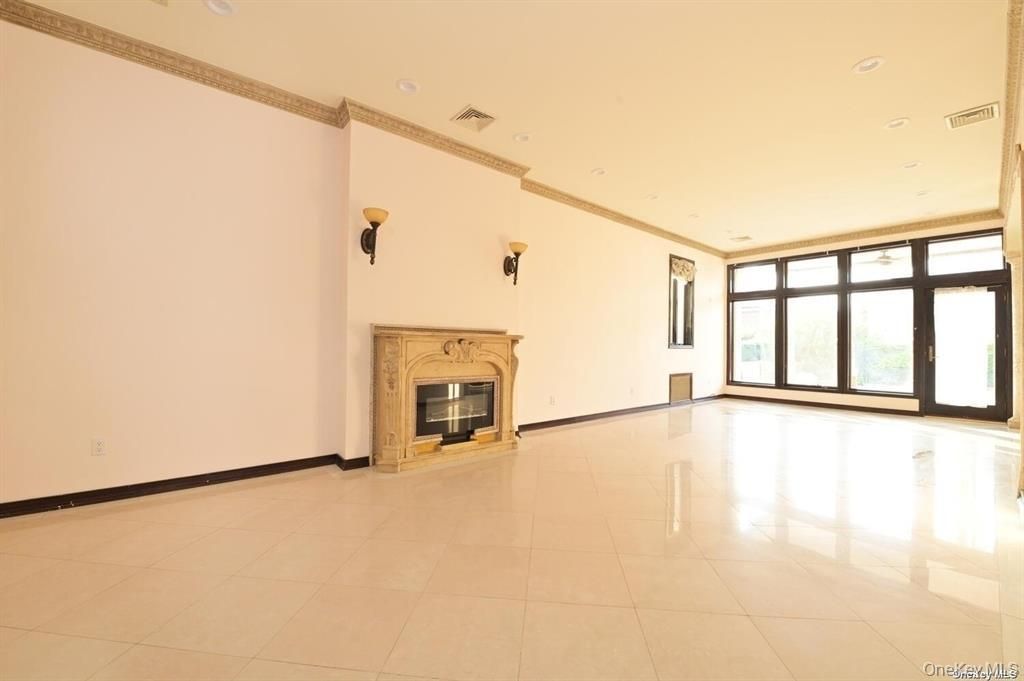 Empty room, Fireplace, Interior, Recessed Lighting