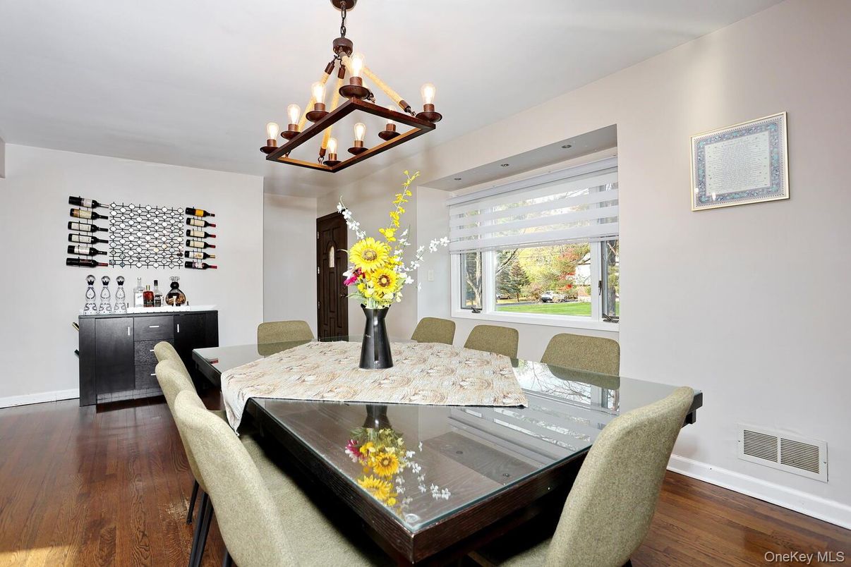 Chandelier, Dining room, Interior, Wood Texture Flooring