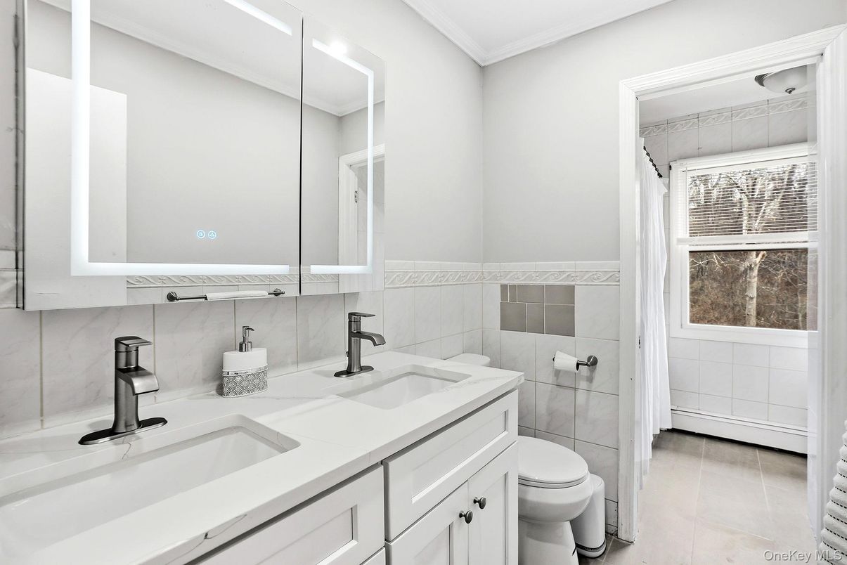 Bathroom, Dual Sink Vanities, Glass Shower, Interior