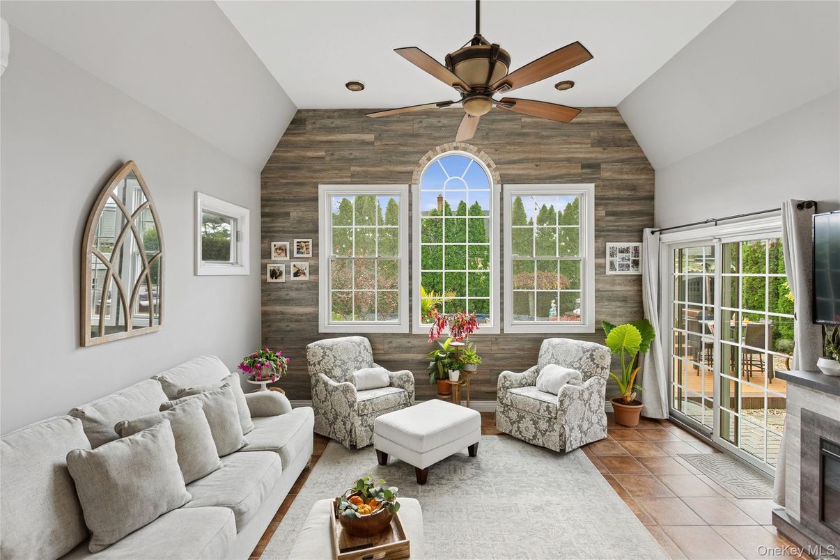 Fireplace, Interior, Living room, Recessed Lighting, Wooden Walls