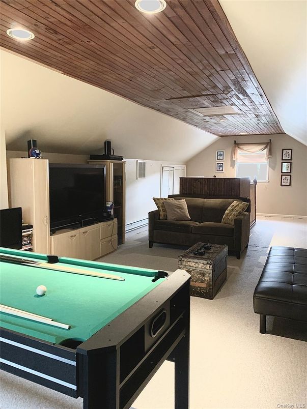 Billiard Table, Game Room, Interior, Living room, Recessed Lighting, Wooden Ceilings