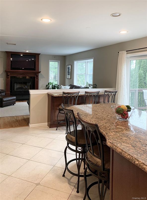 Fireplace, Interior, Recessed Lighting, Wood Texture Flooring