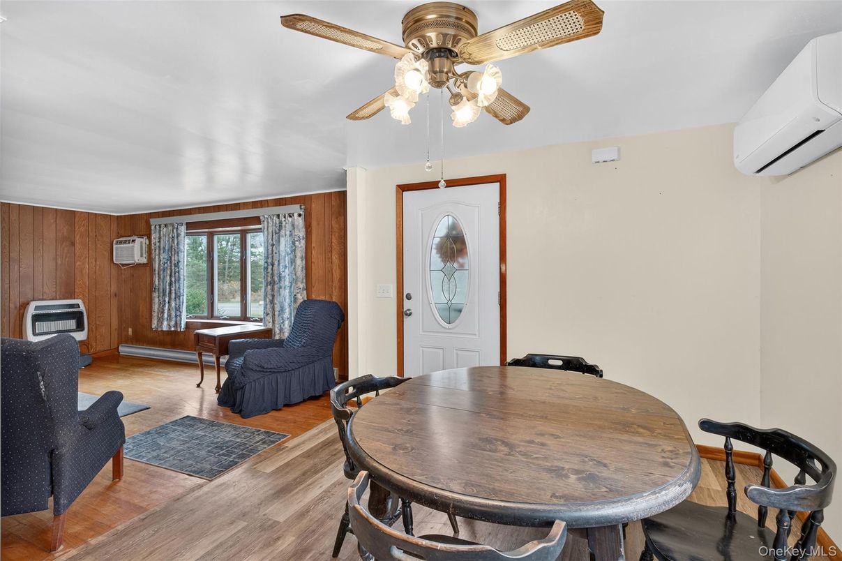 Dining room, Interior, Wood Texture Flooring, Wooden Walls
