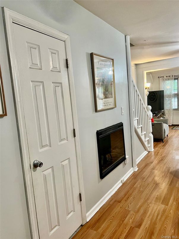 Fireplace, Interior, Recessed Lighting, Wood Texture Flooring