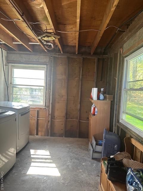 Interior, Washer, Wooden Beams, Wooden Ceilings, Wooden Walls