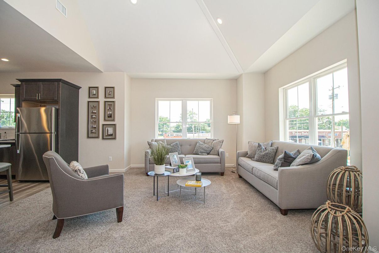 Interior, Living room, Recessed Lighting, Stainless Steel Appliances, Wood Texture Flooring