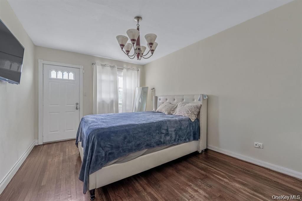 Bedroom, Chandelier, Interior, Wood Texture Flooring
