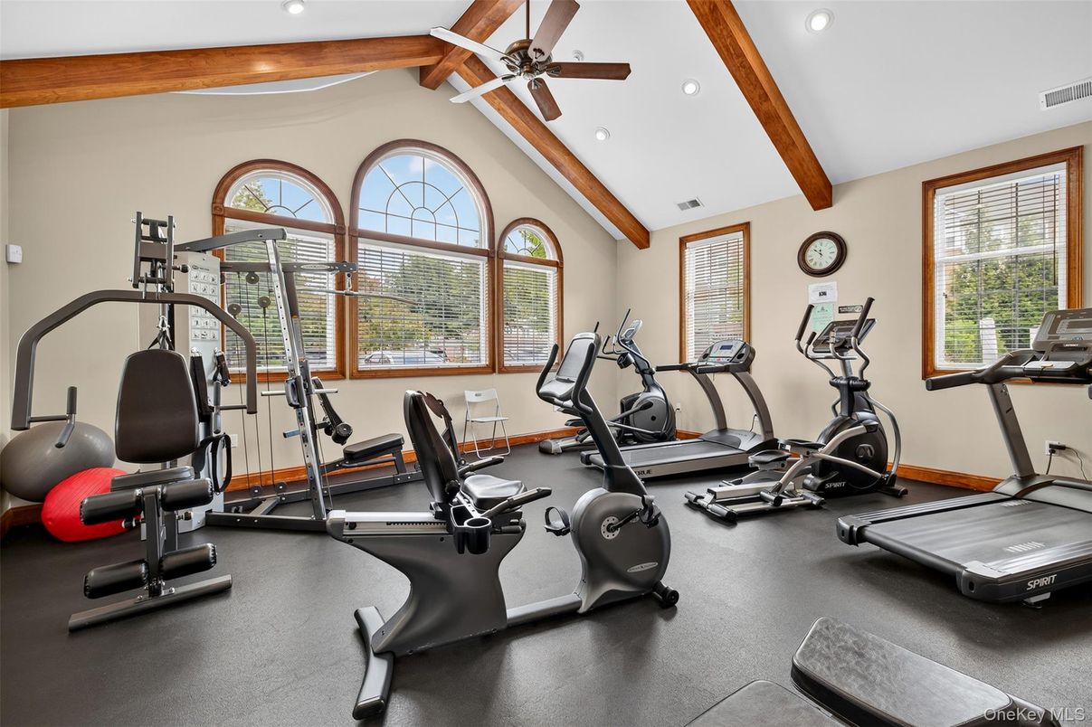 Fitness Equipment, Interior, Recessed Lighting, Wooden Beams