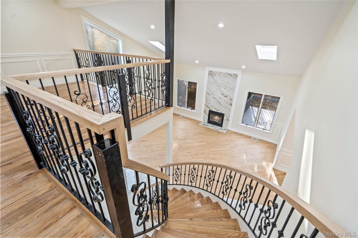Fireplace, Interior, Recessed Lighting, Wood Texture Flooring