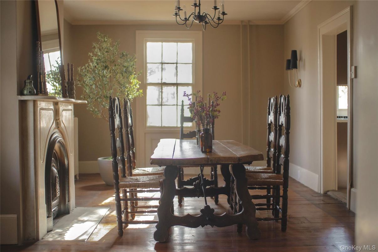 Chandelier, Dining room, Interior, Wood Texture Flooring