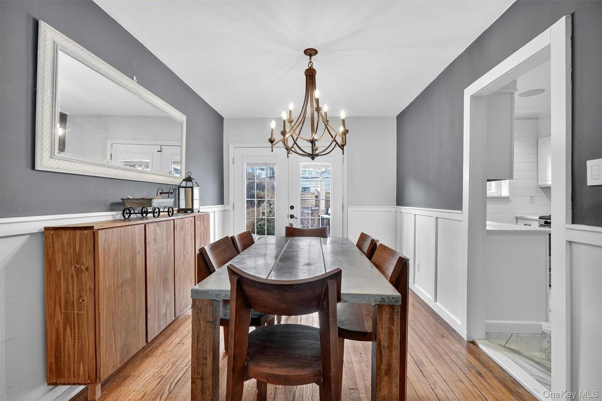 Chandelier, Dining room, Interior, Wood Texture Flooring