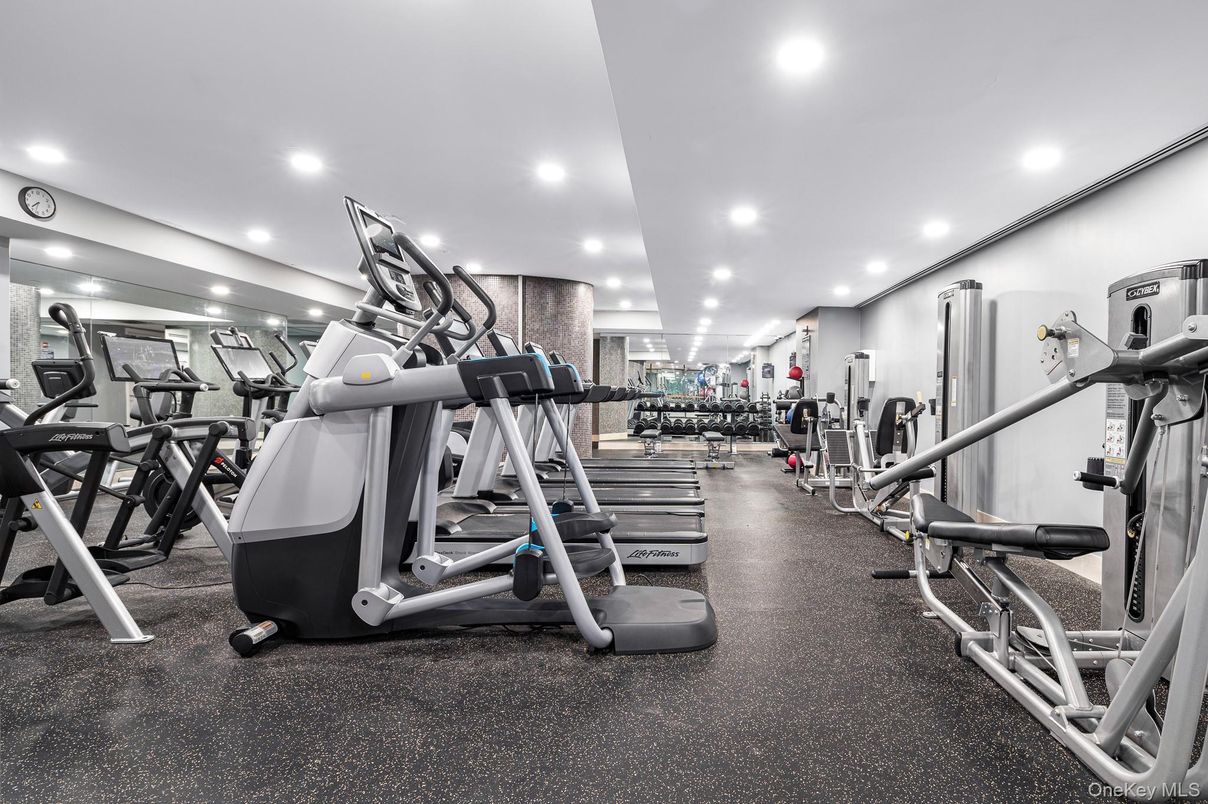 Fitness Equipment, Gym, Interior, Recessed Lighting