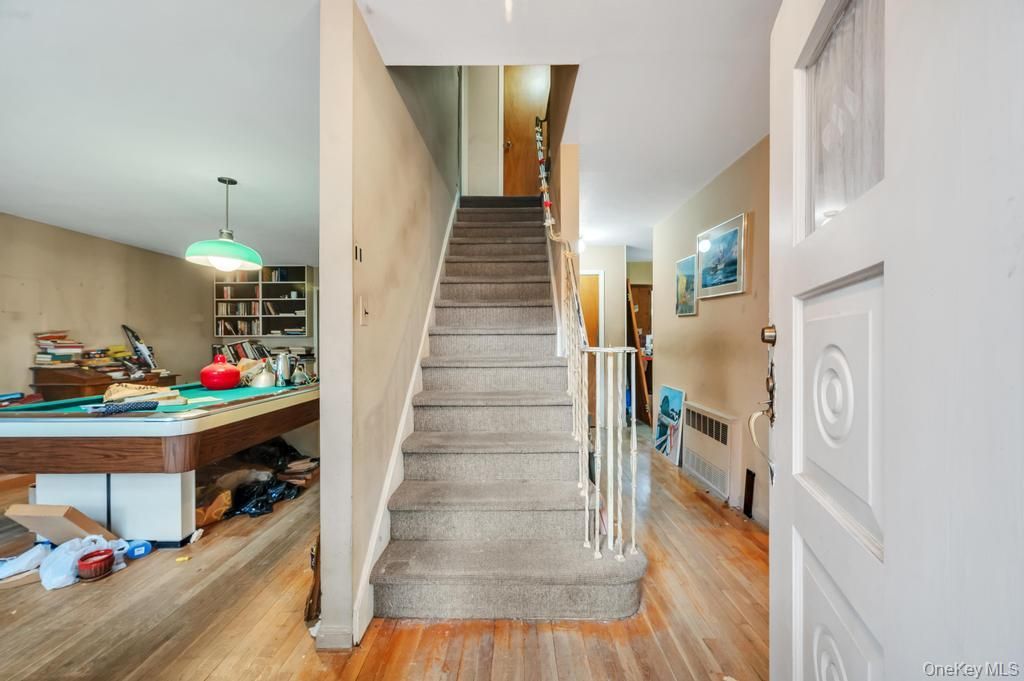Billiard Table, Game Room, Interior, Pendant Lights, Wood Texture Flooring