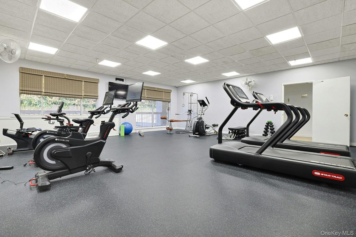 Fitness Equipment, Gym, Interior, Recessed Lighting