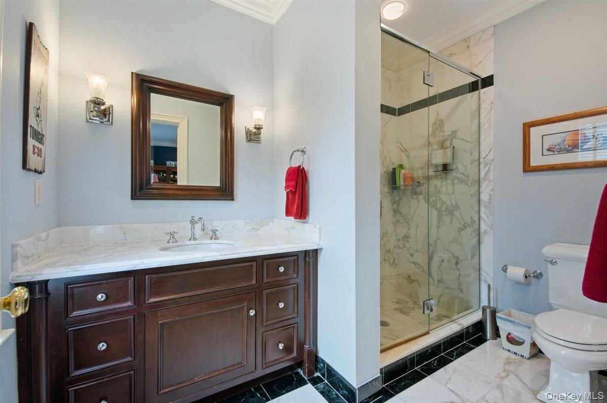 Bathroom, Glass Shower, Interior, Marble, Marble Walls