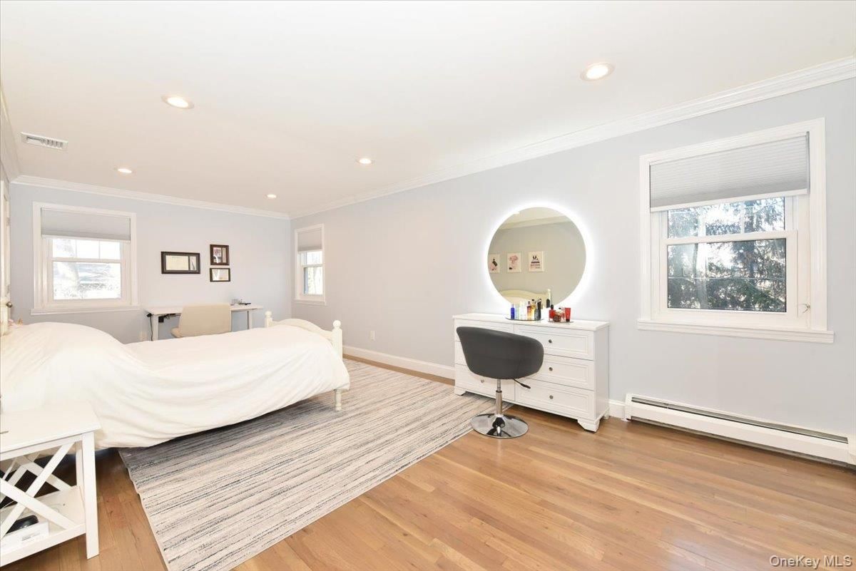 Bedroom, Home Office, Interior, Recessed Lighting, Wood Texture Flooring