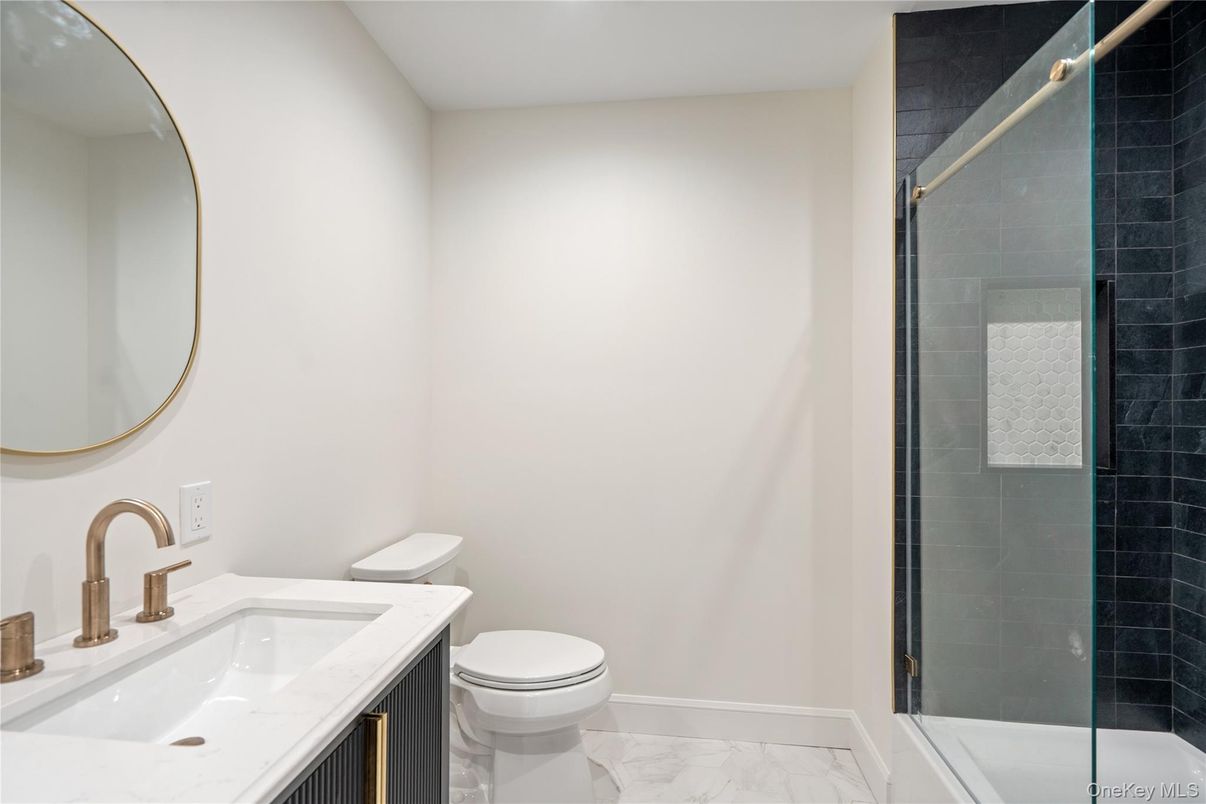 Bathroom, Glass Shower, Interior, Marble