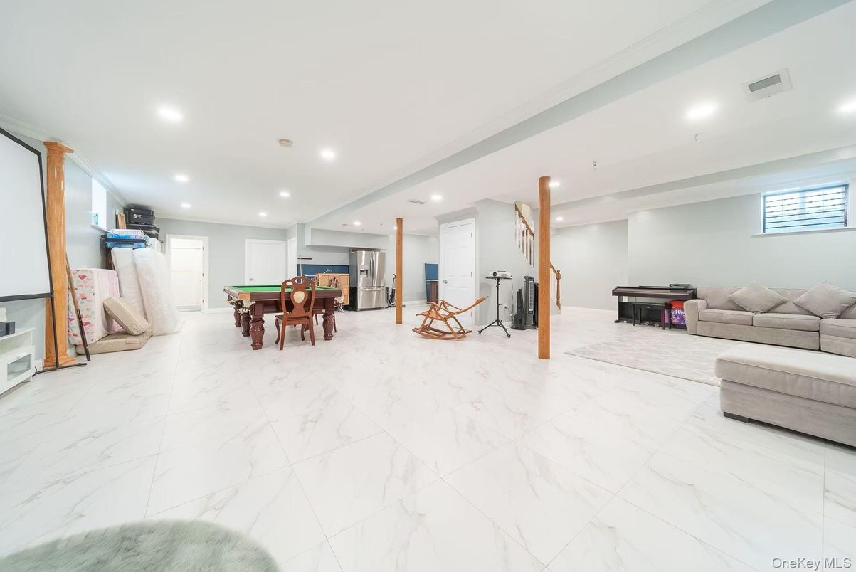 Billiard Table, Dining room, Game Room, Interior, Marble, Piano, Recessed Lighting