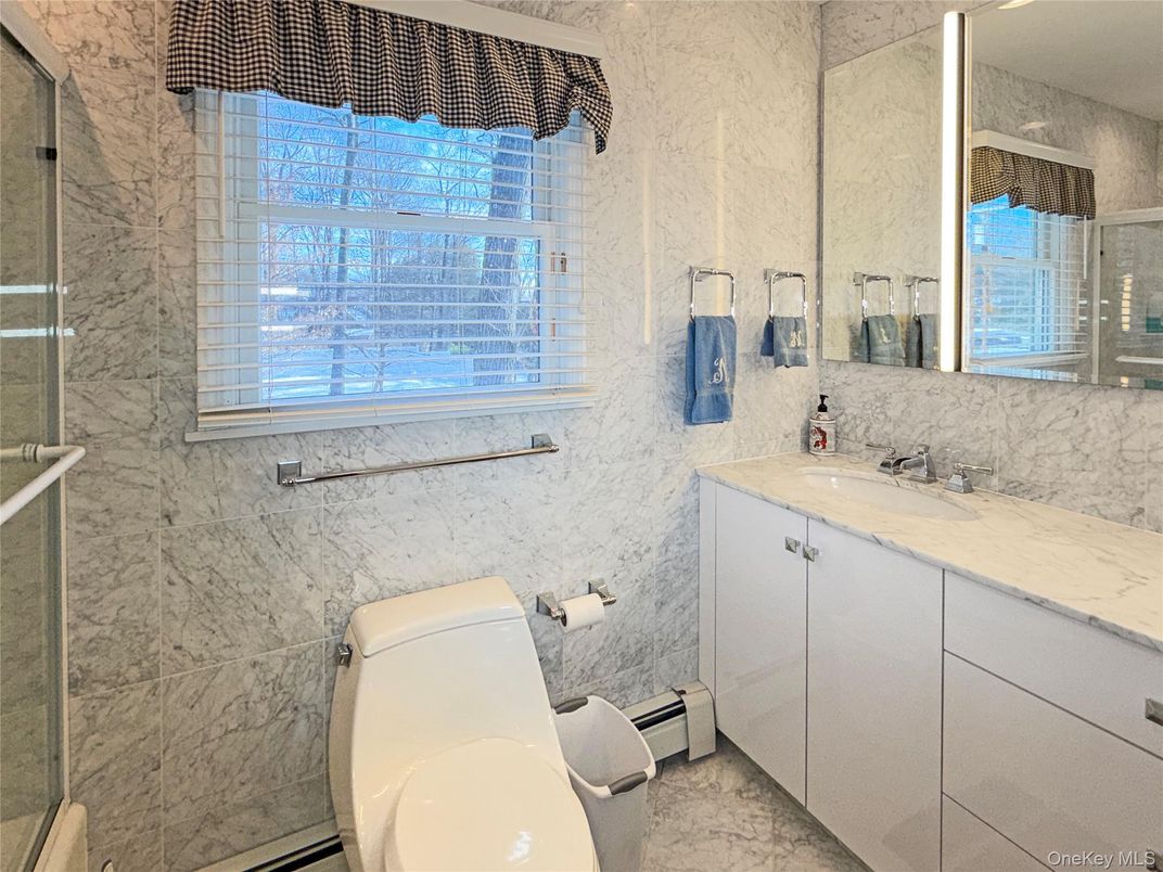 Bathroom, Glass Shower, Interior, Marble, Marble Walls