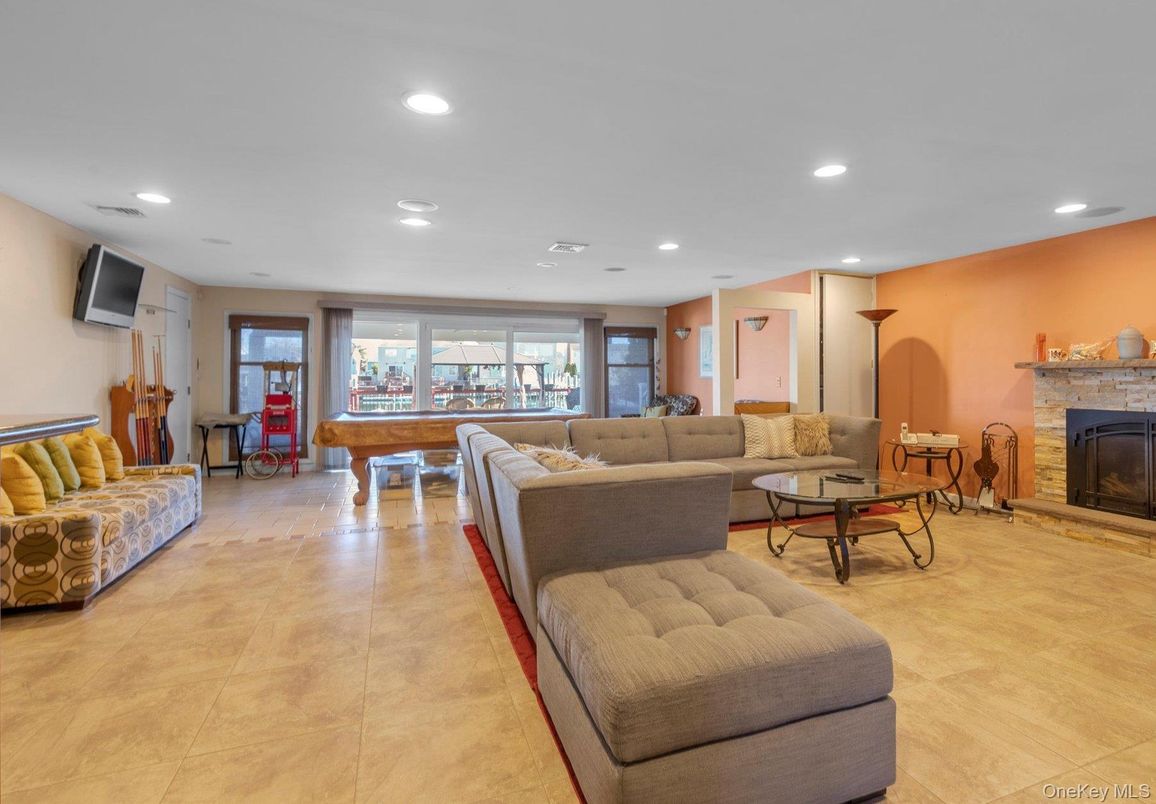 Fireplace, Game Room, Interior, Living room, Recessed Lighting