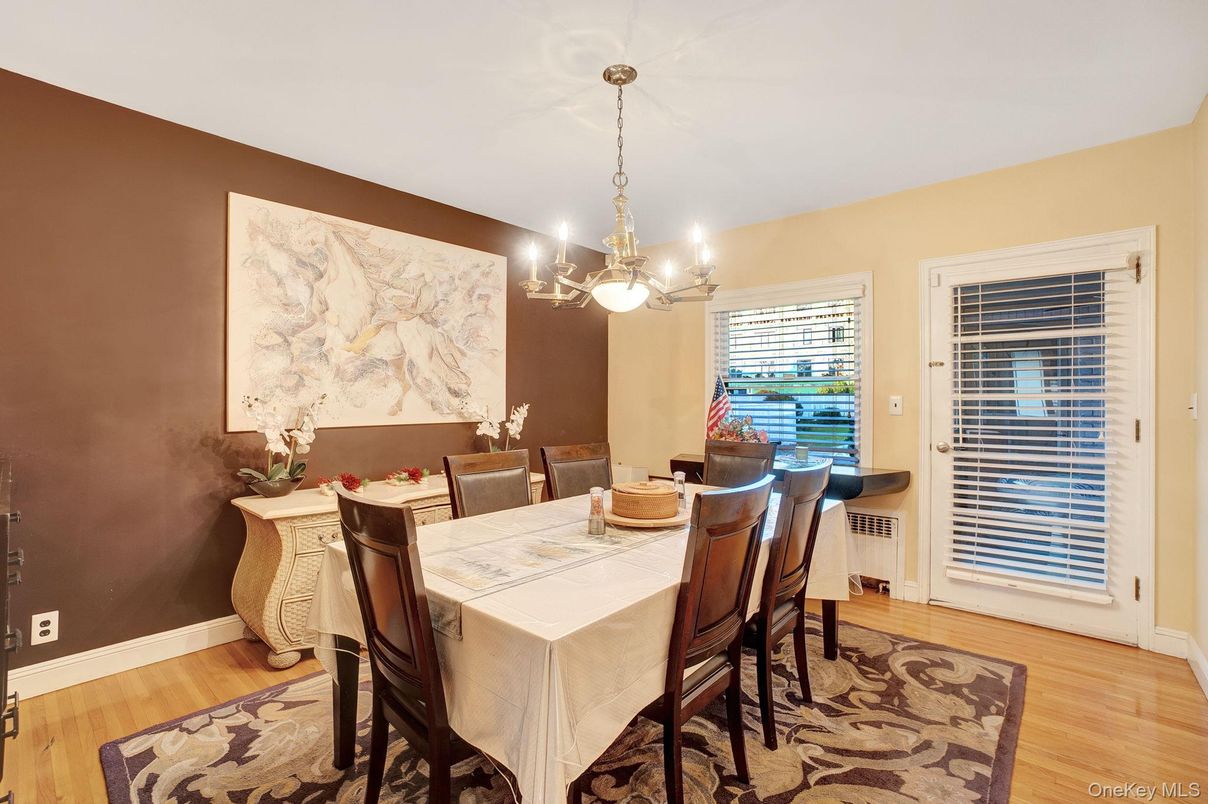 Chandelier, Dining room, Interior, Wood Texture Flooring