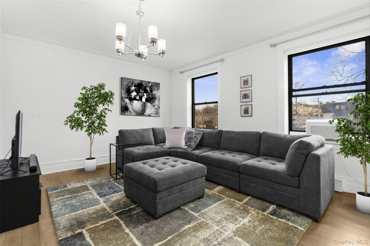 Chandelier, Interior, Living room, Wood Texture Flooring