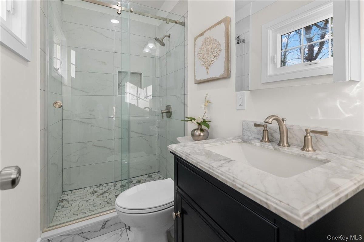 Bathroom, Glass Shower, Interior, Marble, Marble Walls