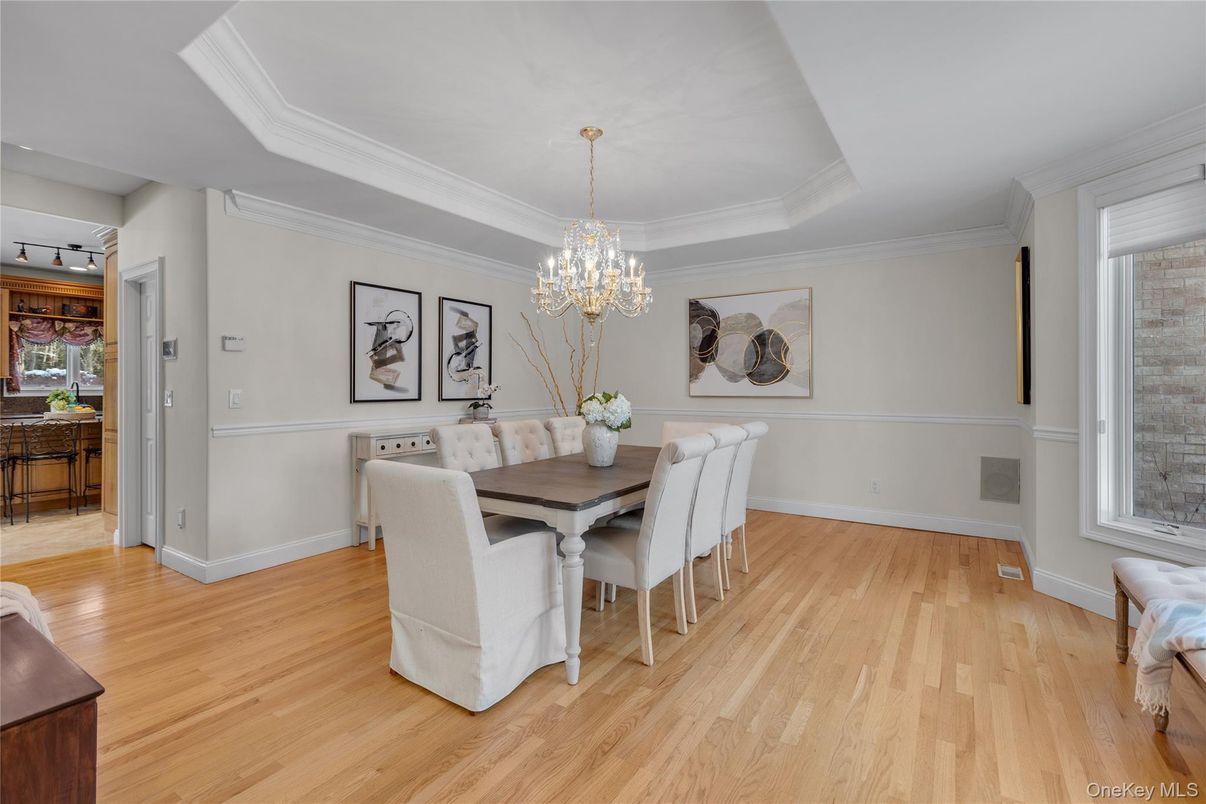 Chandelier, Dining room, Interior, Wood Texture Flooring