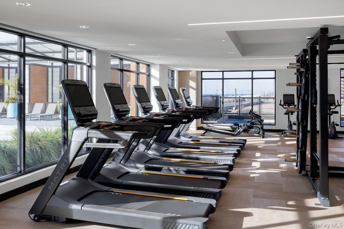 Fitness Equipment, Gym, Interior, Recessed Lighting