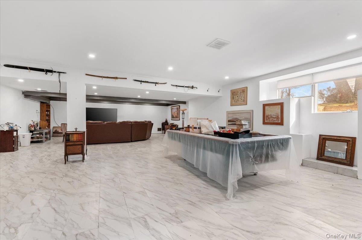 Fireplace, Interior, Living room, Marble, Recessed Lighting