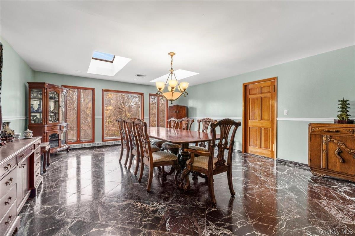 Chandelier, Dining room, Interior, Marble