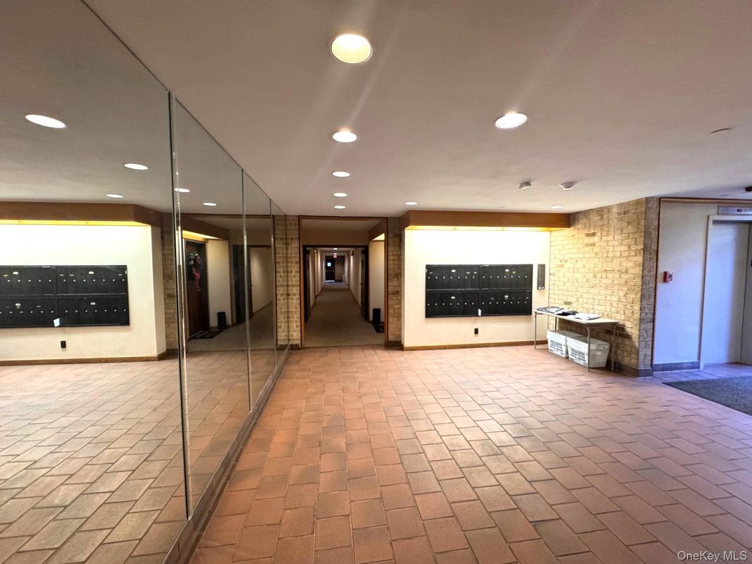 Elevator, Interior, Recessed Lighting, Stone Walls