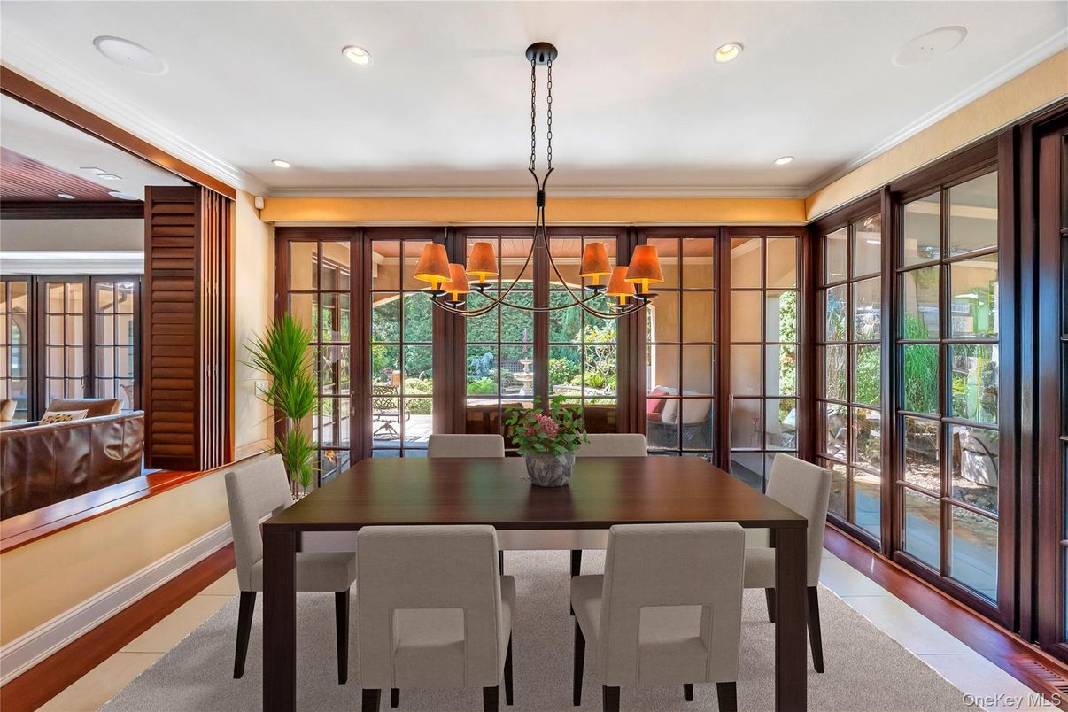Chandelier, Dining room, Interior, Recessed Lighting