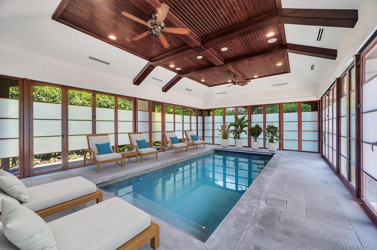 Interior, Pool, Recessed Lighting, Wooden Beams, Wooden Ceilings