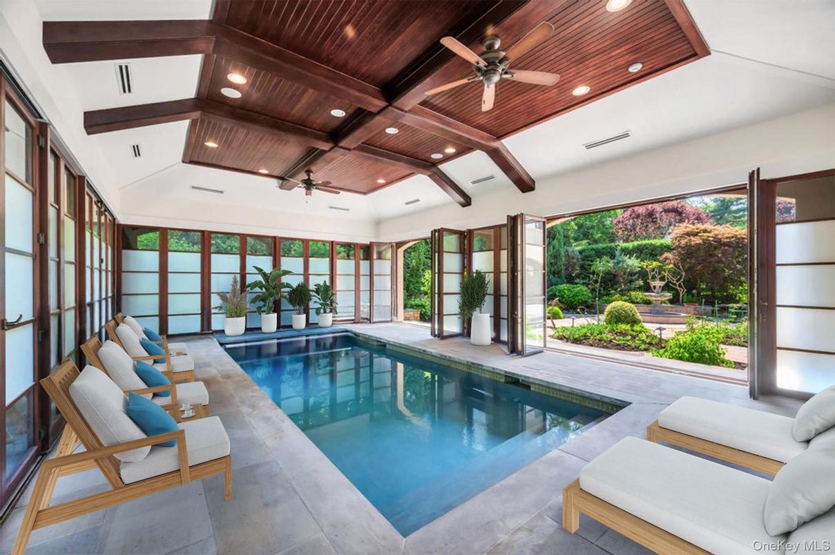 Interior, Pool, Recessed Lighting, Wooden Beams, Wooden Ceilings