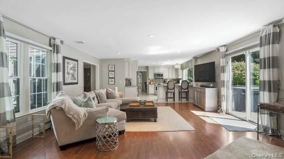 Interior, Kitchen, Living room, Recessed Lighting, Stainless Steel Appliances, Wood Texture Flooring