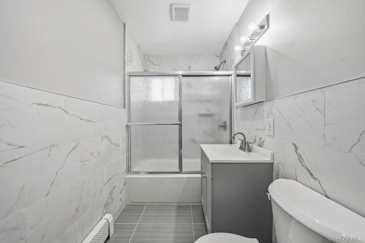 Bathroom, Glass Shower, Interior, Marble Walls