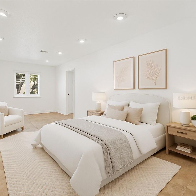 Bedroom, Interior, Recessed Lighting