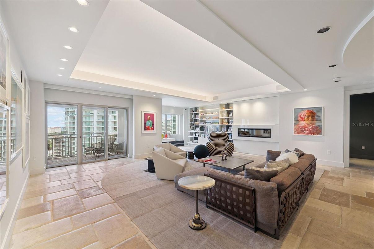 Interior, Living room, Recessed Lighting