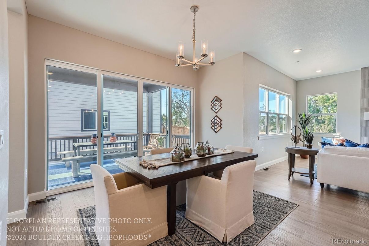 Chandelier, Dining room, Interior, Living room, Recessed Lighting, Wood Texture Flooring