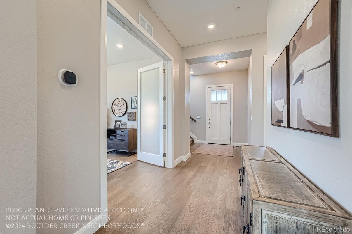 Bathroom, Interior, Recessed Lighting, Wood Texture Flooring