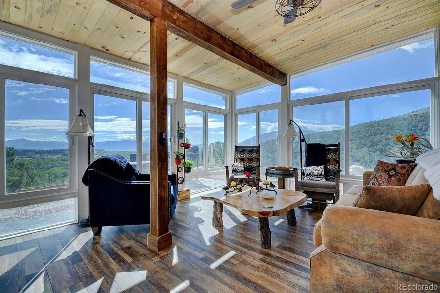 Interior, Living room, Sun Room, Wooden Beams, Wooden Ceilings, Wood Texture Flooring