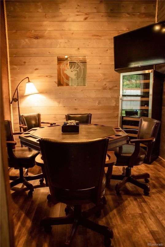 Home Office, Interior, Wood Texture Flooring, Wooden Walls