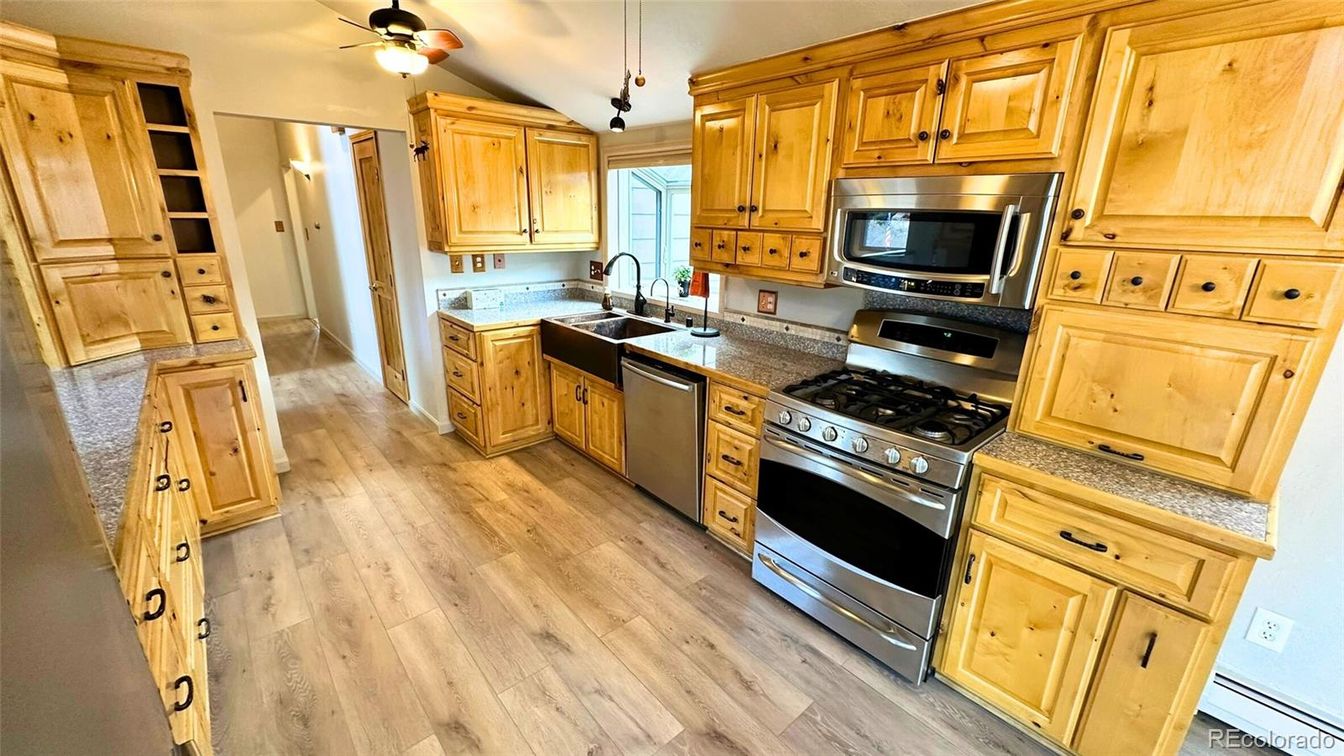 Interior, Kitchen, Stainless Steel Appliances, Wood Texture Flooring